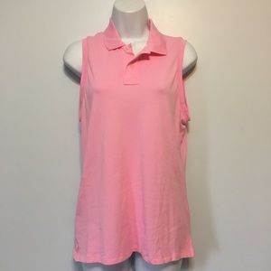 Ralph Lauren Pink Sleeveless Polo Shirt Size Med